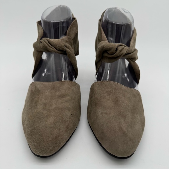 Eileen Fisher Taupe Suede Heeled Shoes - Picture 3 of 13